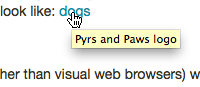 Link title in tooltip
