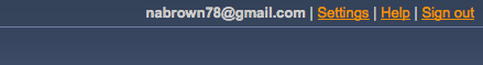 The settings link in Gmail