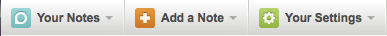 The Denote toolbar