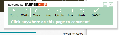 The SharedCopy toolbar