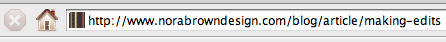 Address bar showing url of post