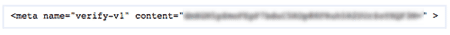 Verification meta tag from Google Webmasters
