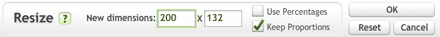Resizing functions on Picnik.com