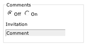Comments on/off and comment invitation