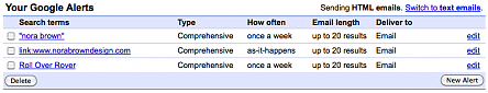 Managing your Google Alerts