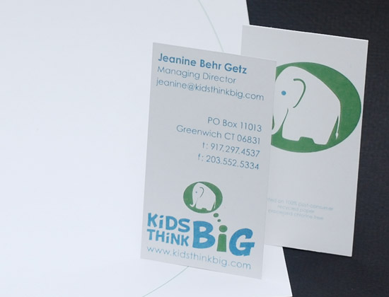 Kids Think Big business card