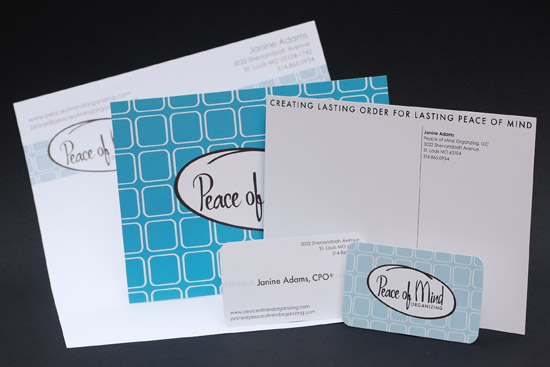 Peace of Mind Organizing business card