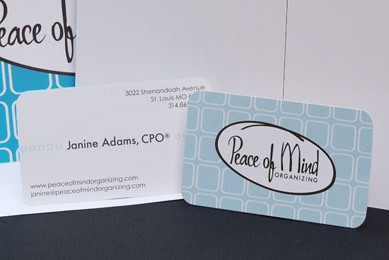 Peace of Mind Organizing business card