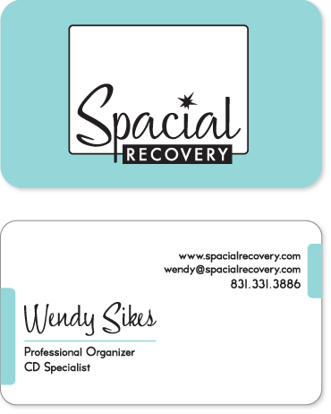 Spacial Recovery business card design - green