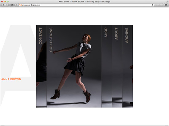 Anna Brown homepage on desktop