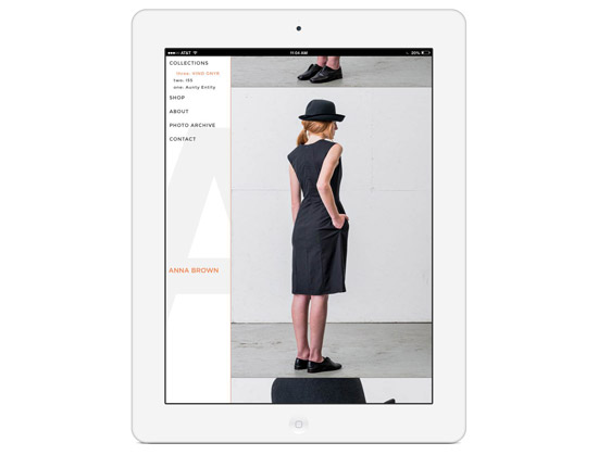 Anna Brown collection on tablet