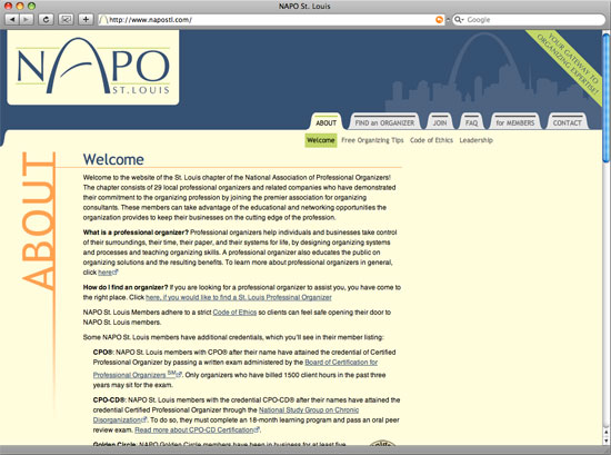 NAPO Web homepage